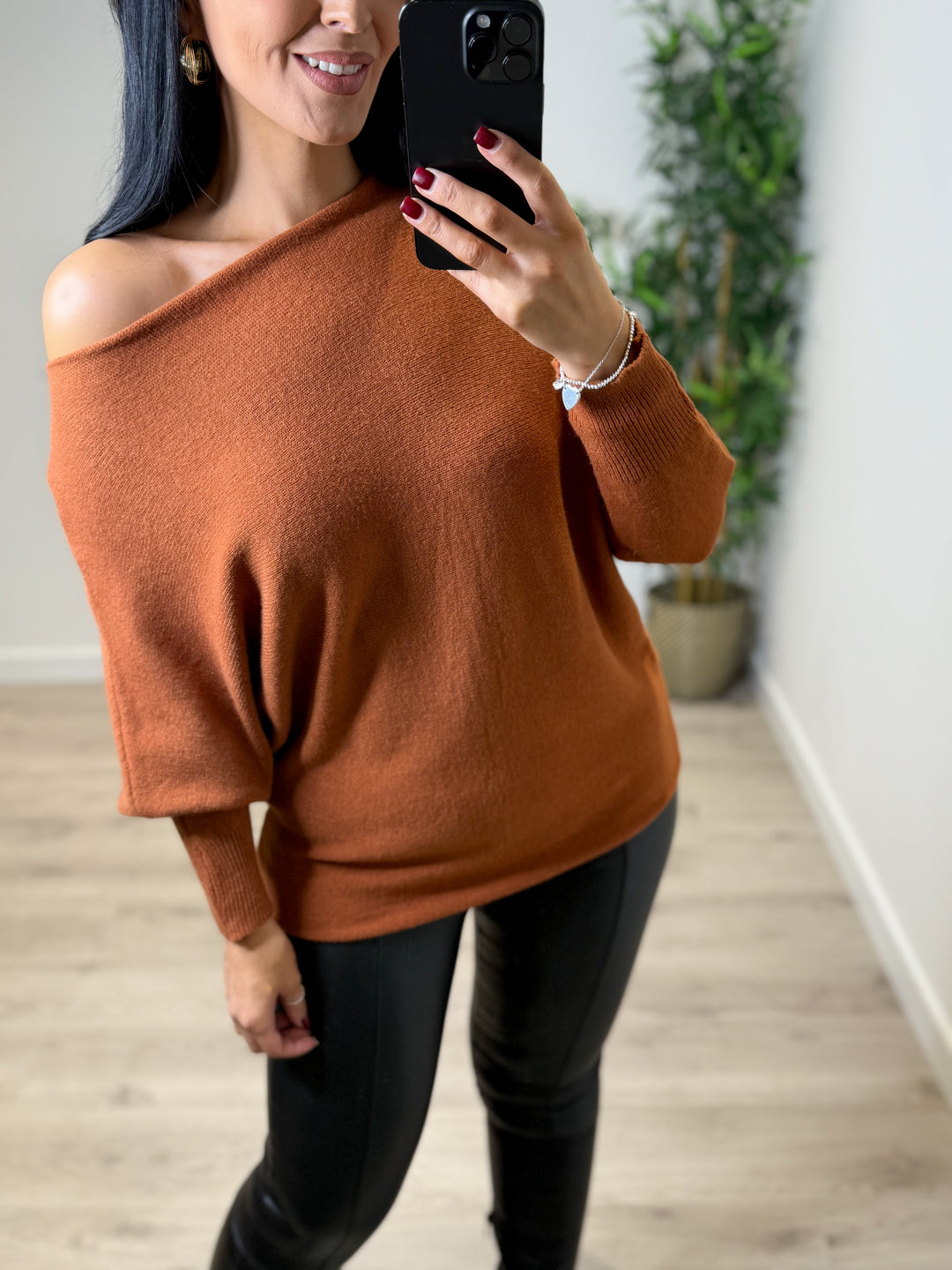 Maple Soft Knit Top - Rust