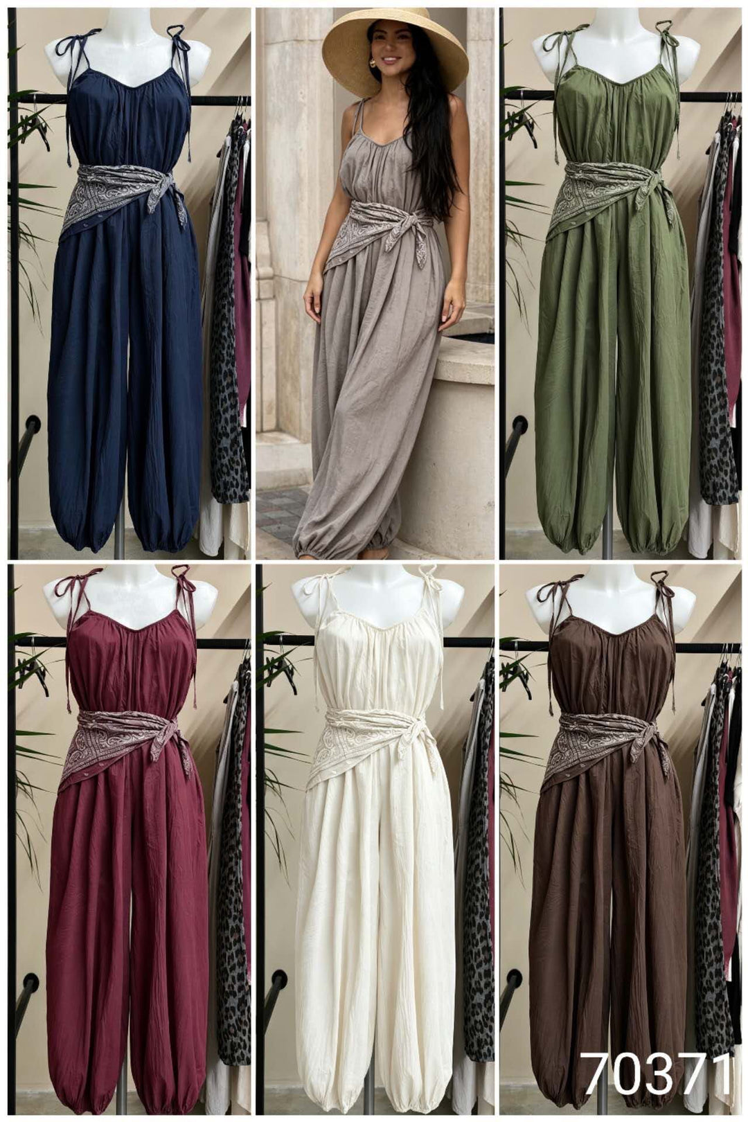 Bandanna Jumpsuit - Mocha