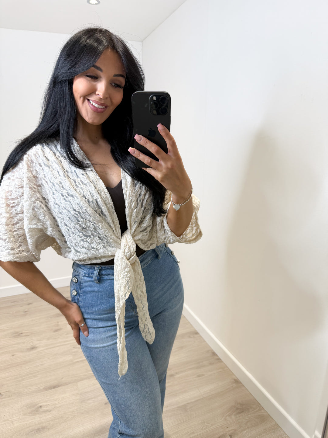 Lace Shrug - Beige