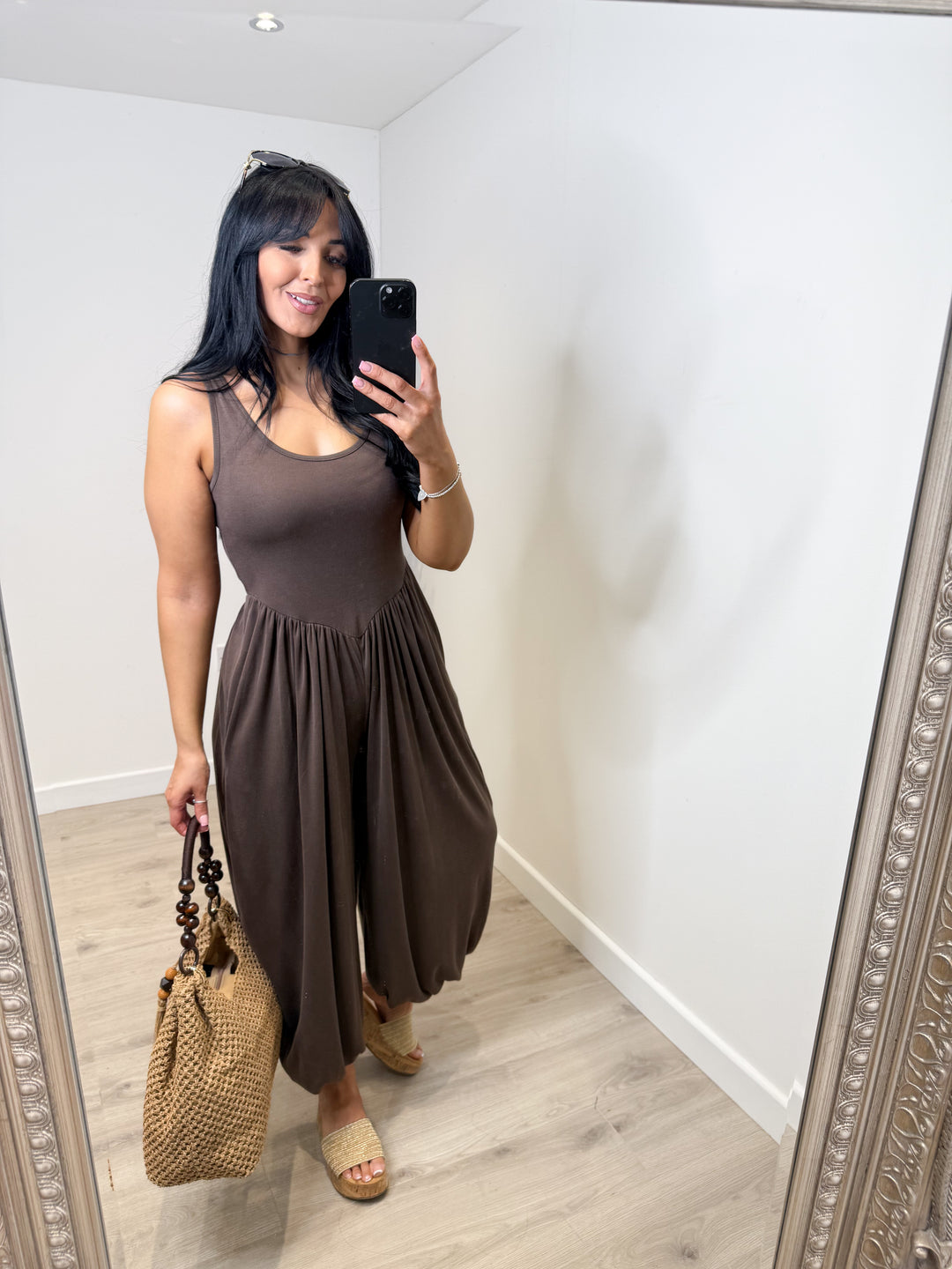 Capri Jumpsuit - Chocolate