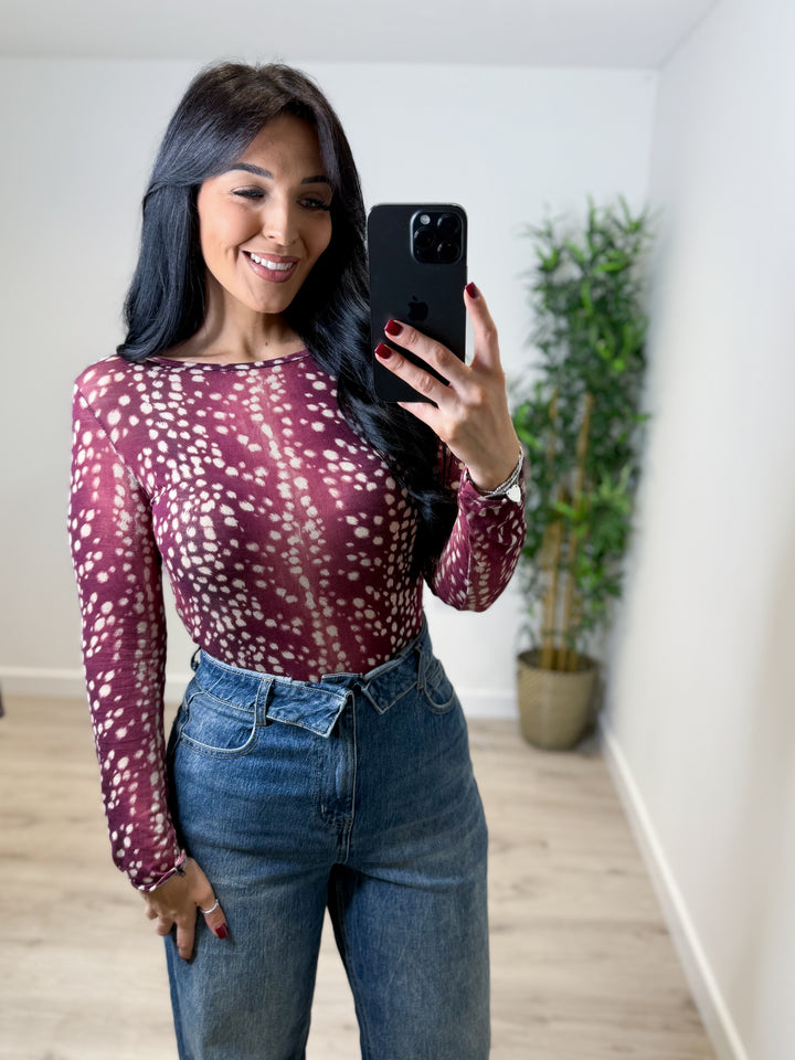 Bambi Cashmere Blend Top - Wine