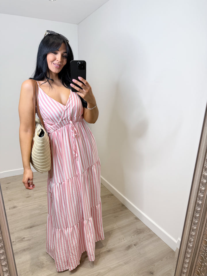 Summer Stripe Dress - Pink