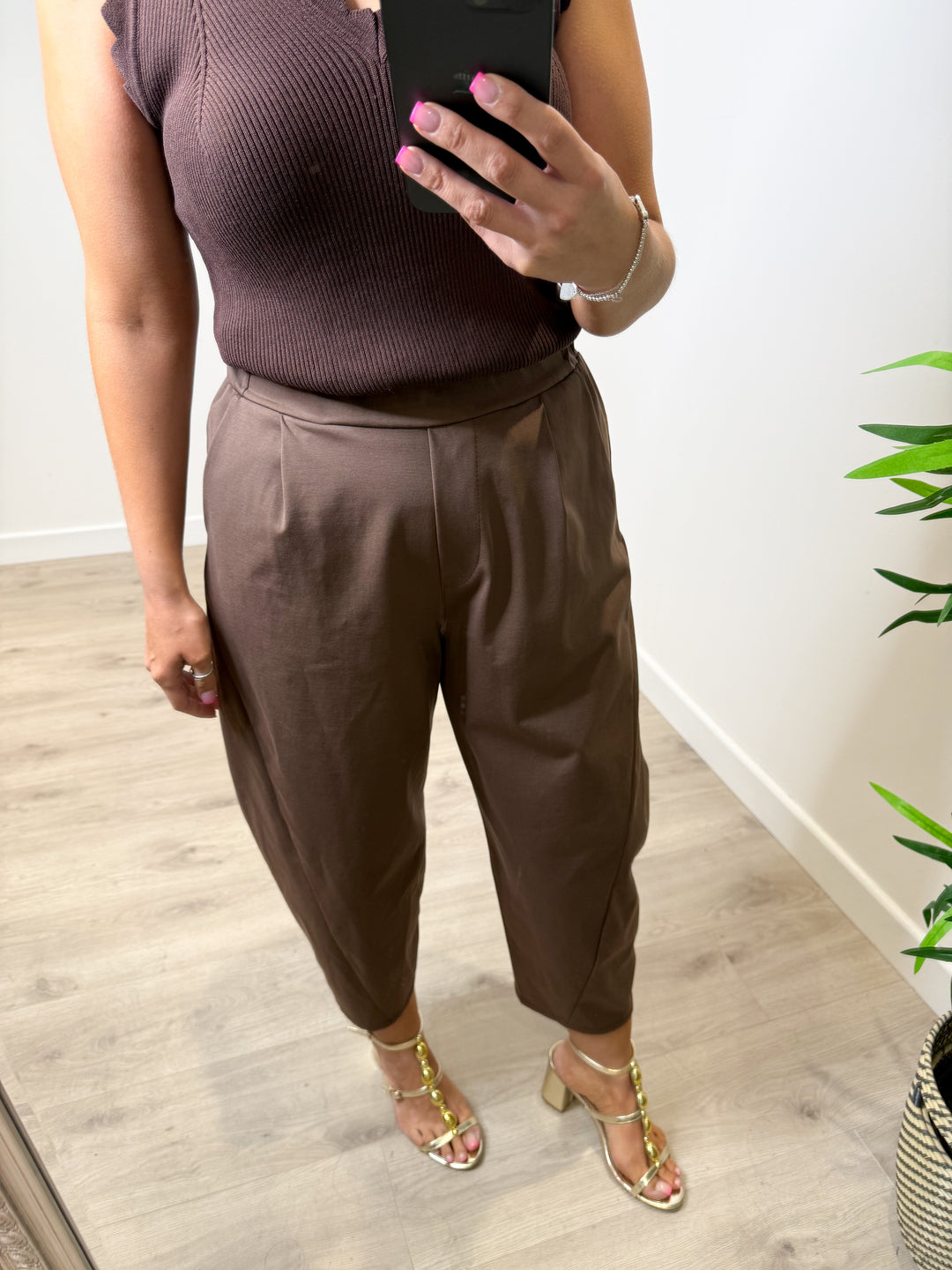 Francis Barrel Trousers - Light Chocolate