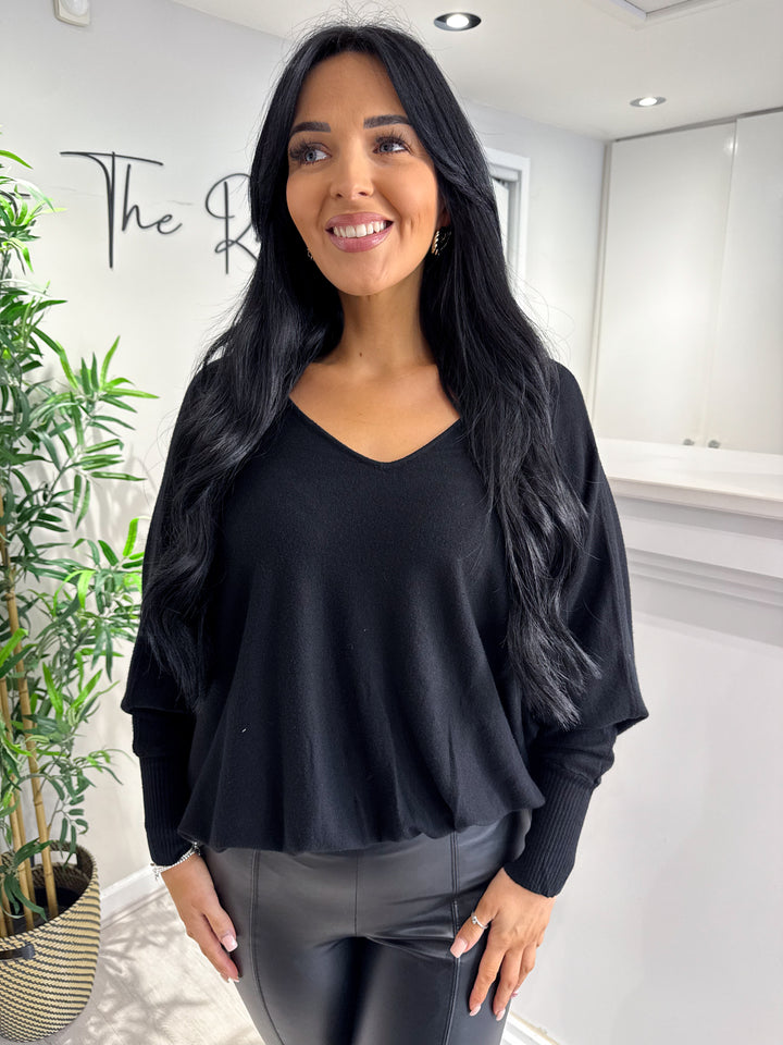 Hayley Bow Back Top - Black