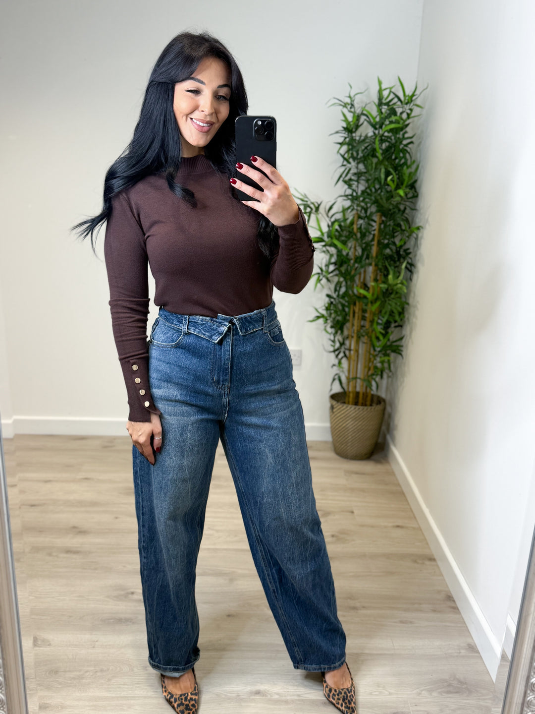 Florence Soft Knit Top - Chocolate