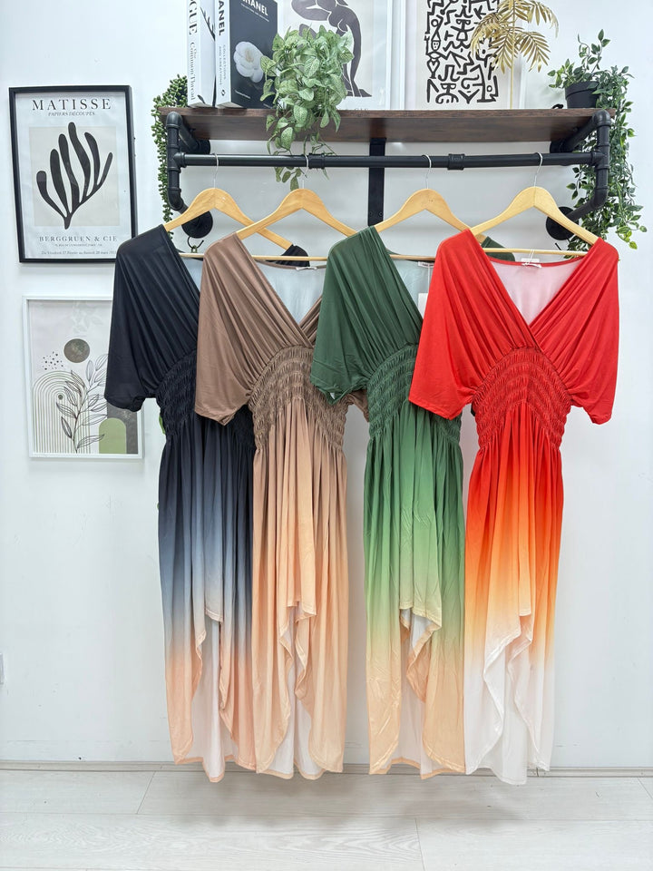 High Low Tye Dye Dress - Orange