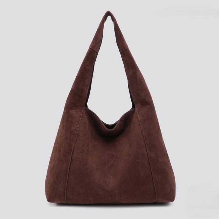 Faux Suede Chocolate Bag (Double Handle)