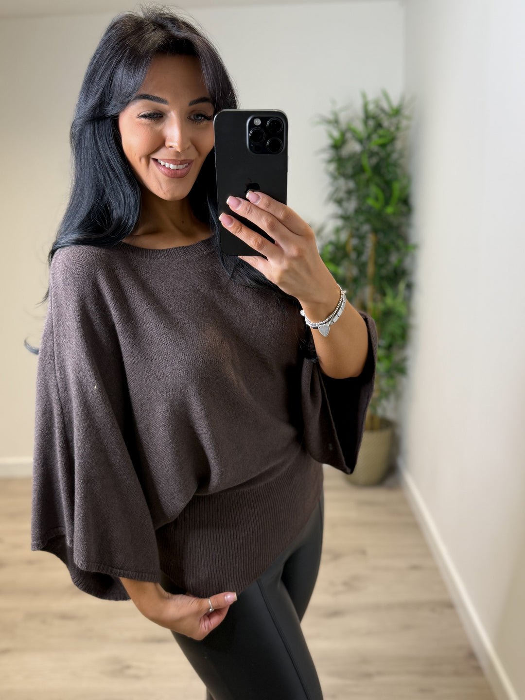 Julia Batwing Top - Chocolate