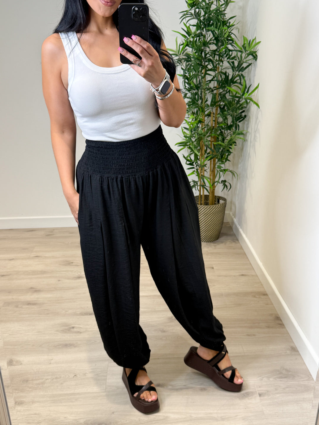 Estelle Balloon Trousers - Black