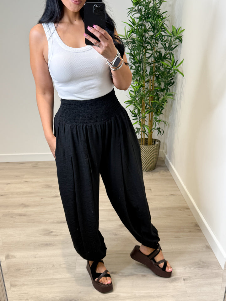 Estelle Balloon Trousers - Black