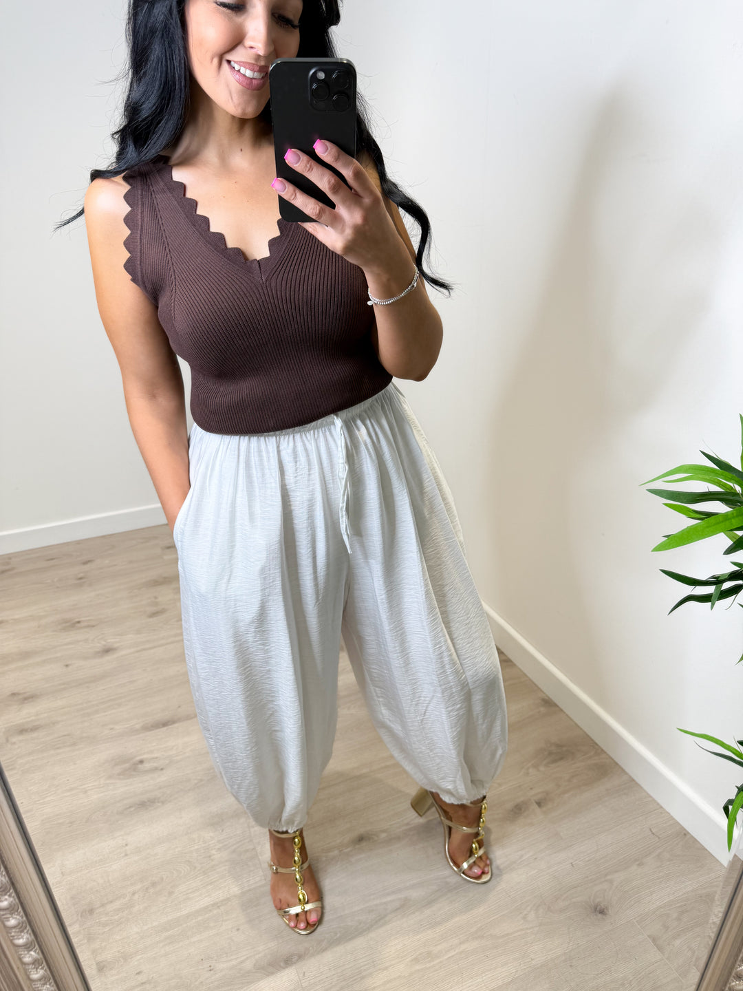 Nancy Balloon Trousers - White