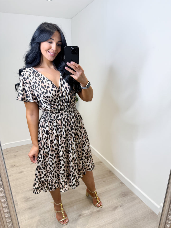 Jessy Light Leopard Magic Midi Dress