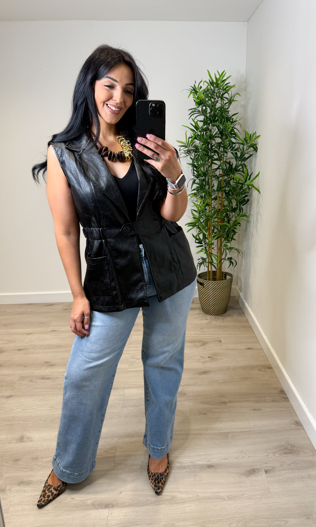 PU Waistcoat - Black