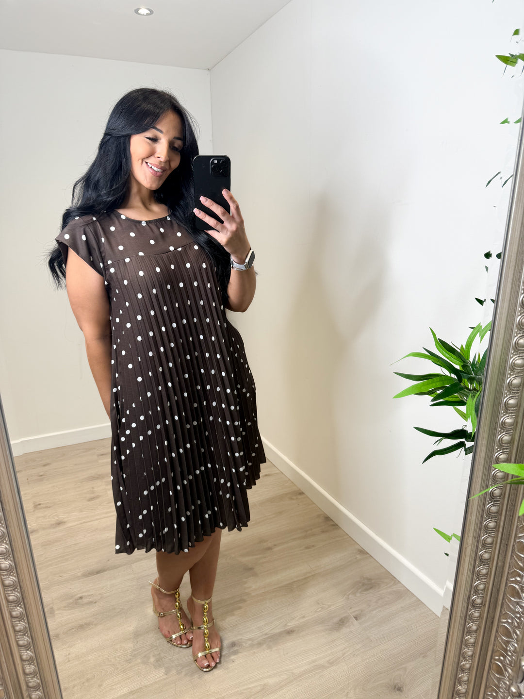 Polly Polka Dot Dress - Chocolate