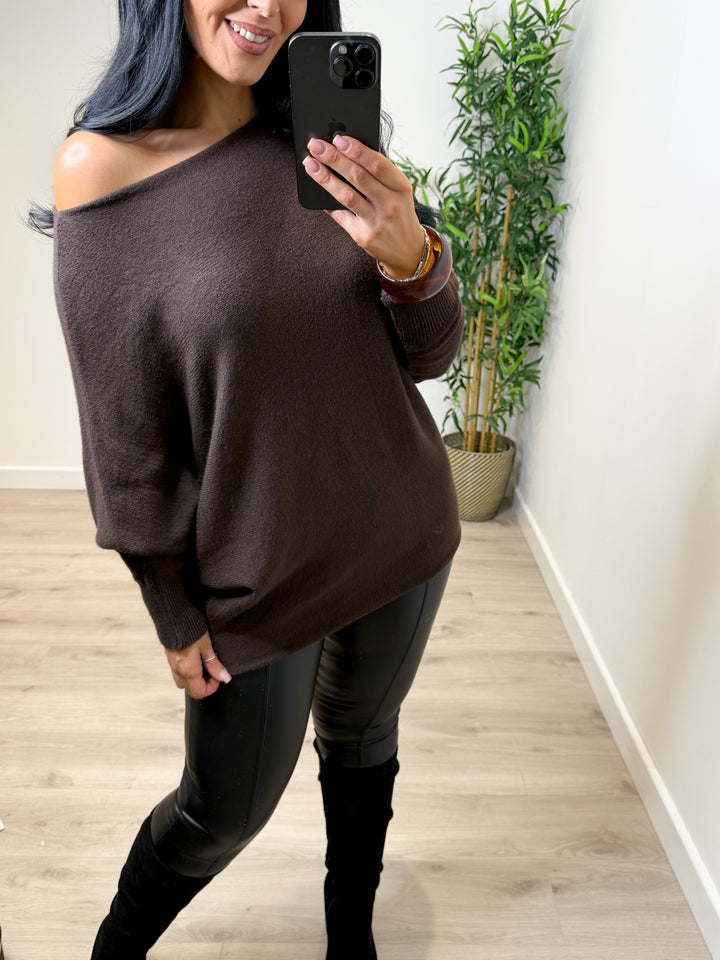 Maple Soft Knit Top - Chocolate