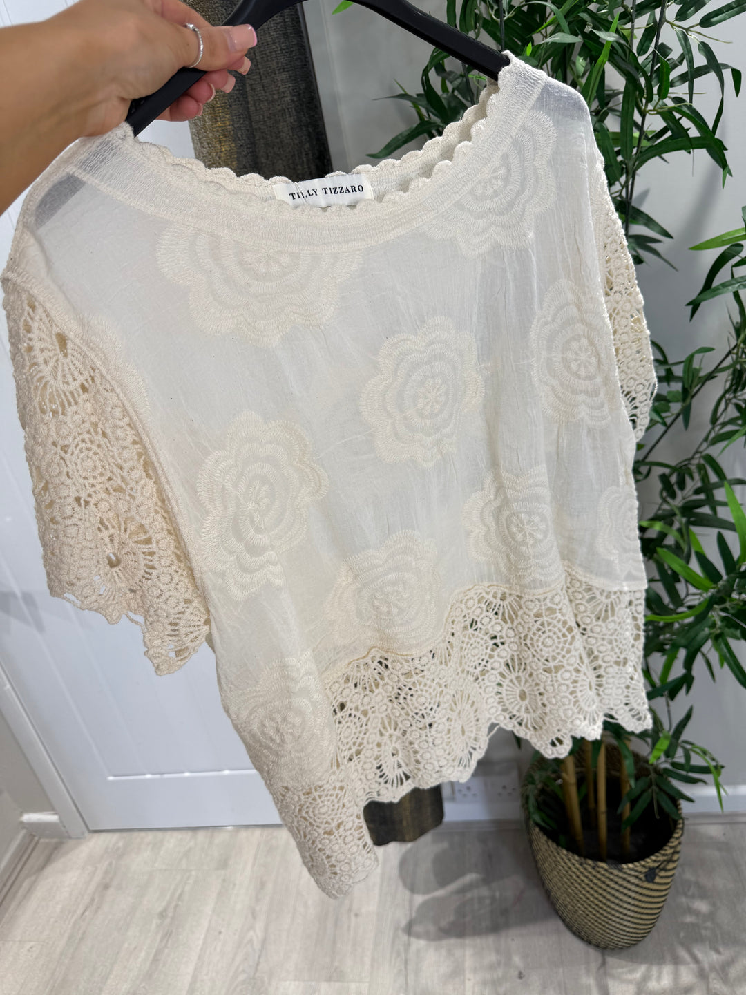 Harriet Crochet Top - Beige