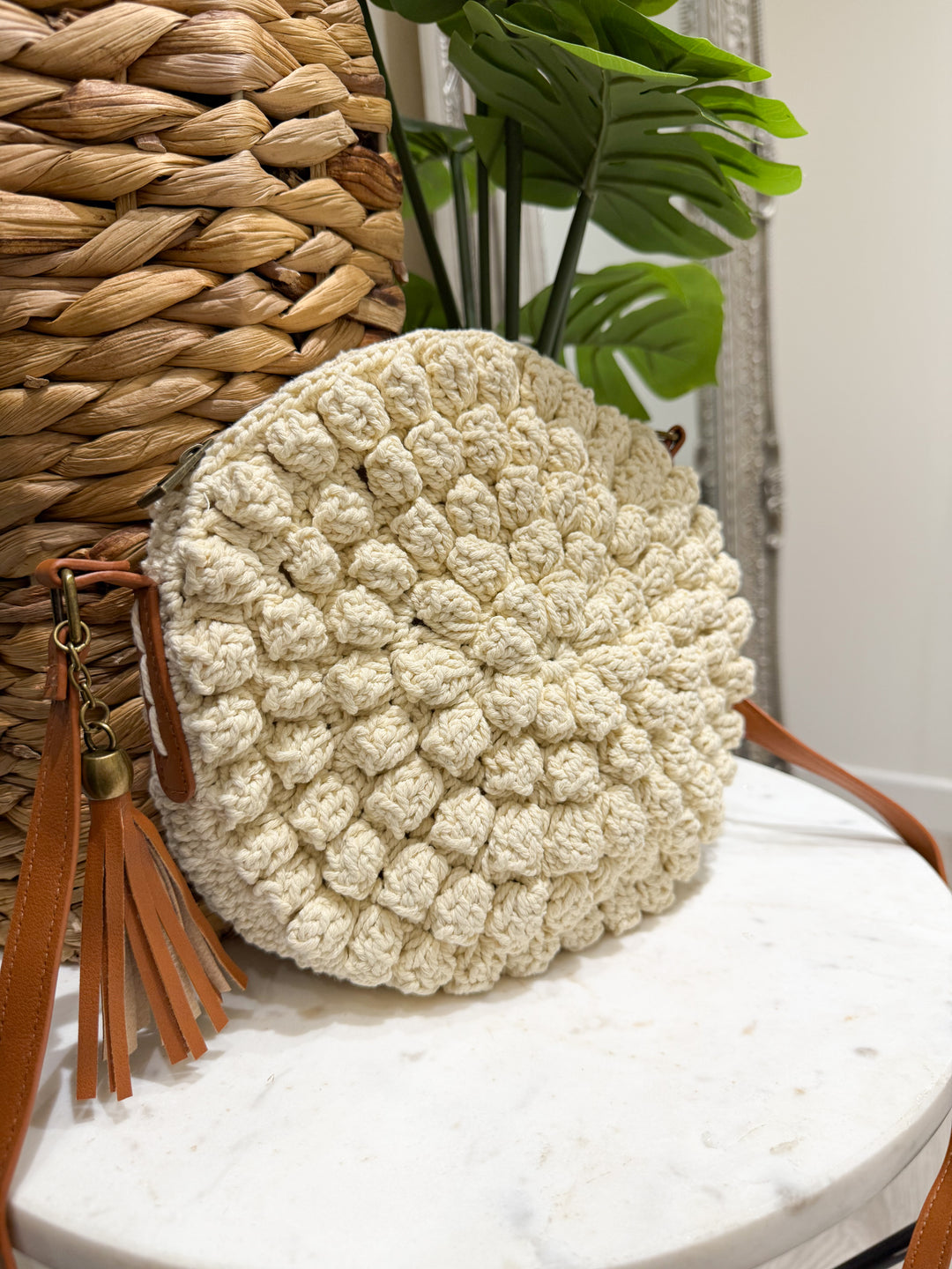 Bobble Wrap Around Bag - Beige