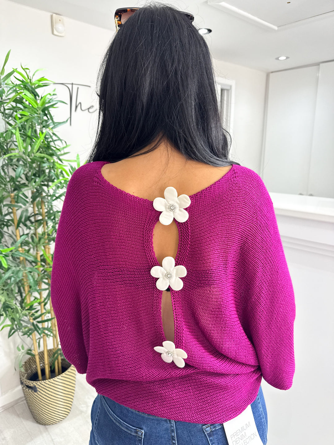 Daisy Back Top - Plum