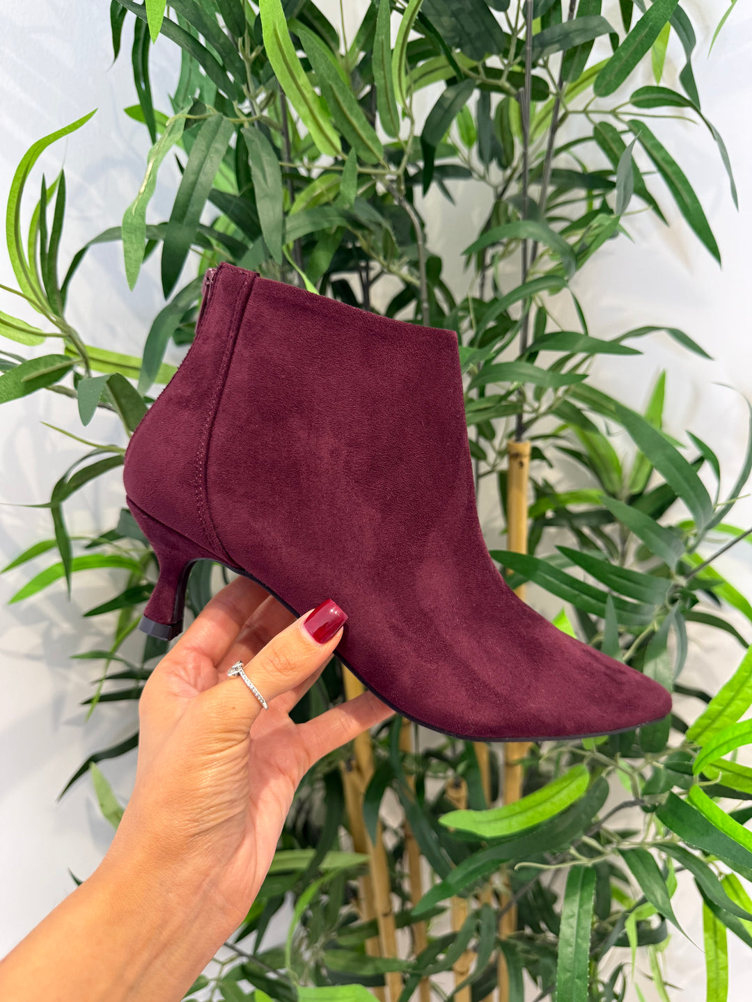 Ace Faux Suede Boots - Wine
