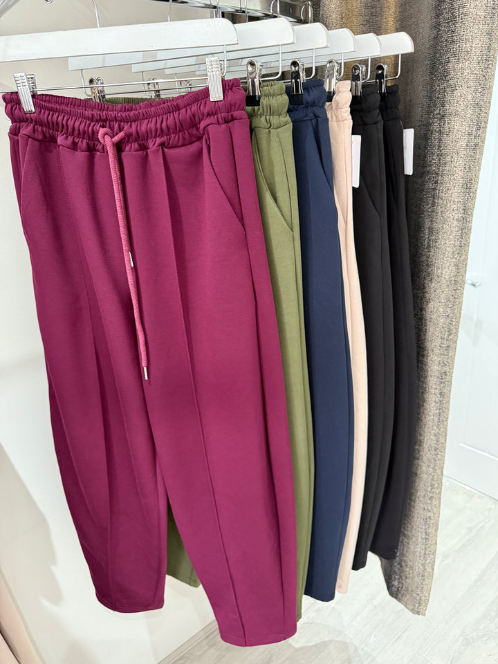 Barrel Leg Joggers - Wine