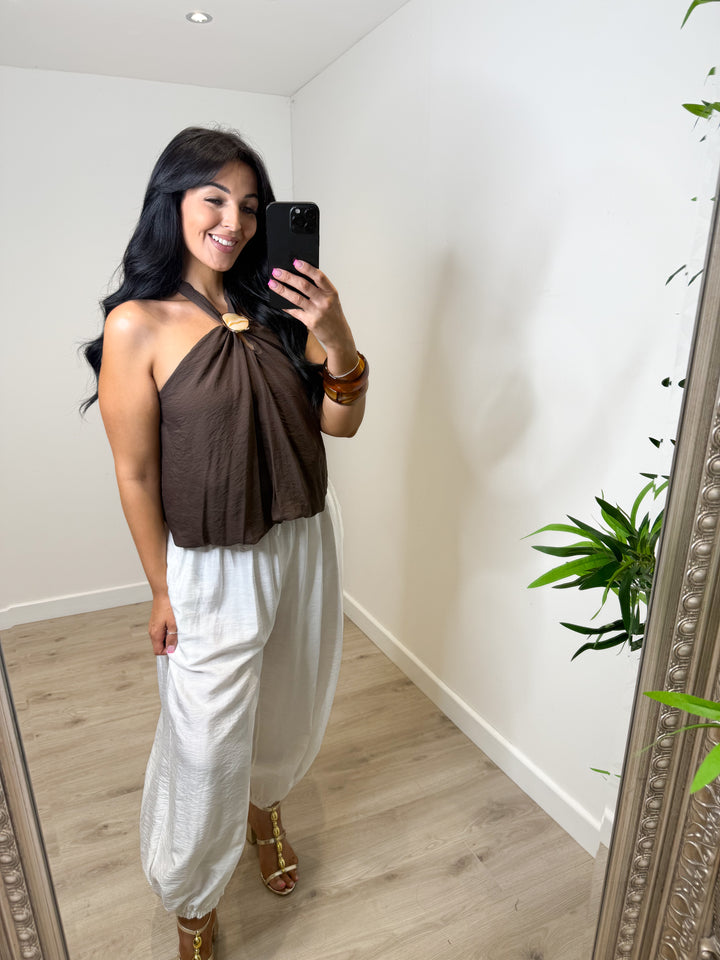 Halter Neck Top - Chocolate