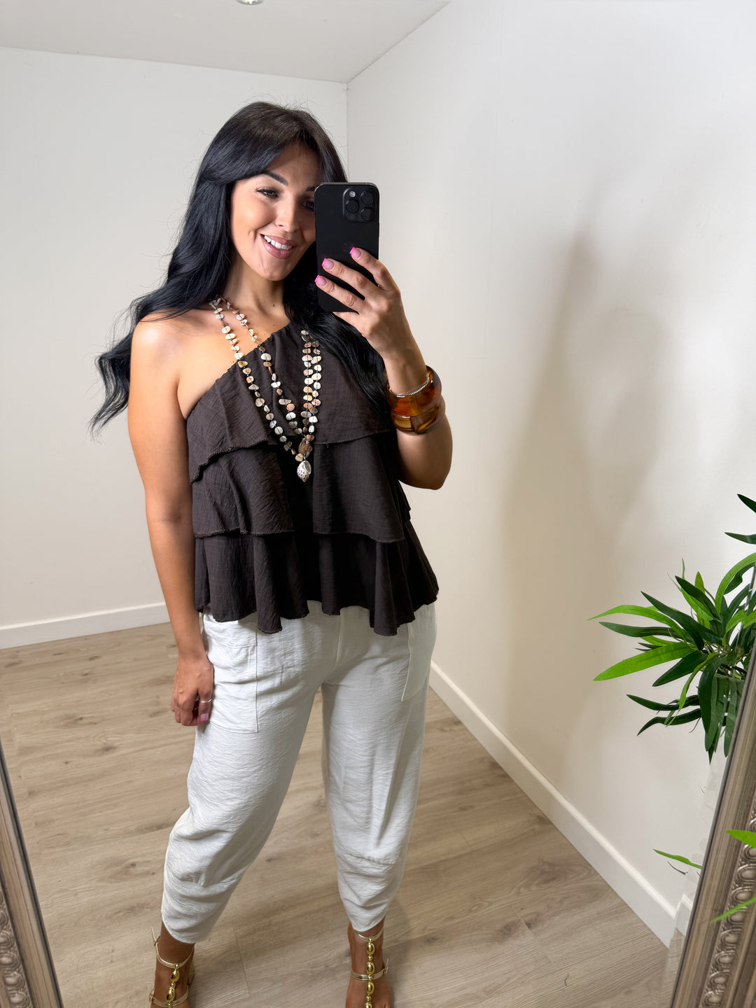 Ruffle Top - Chocolate