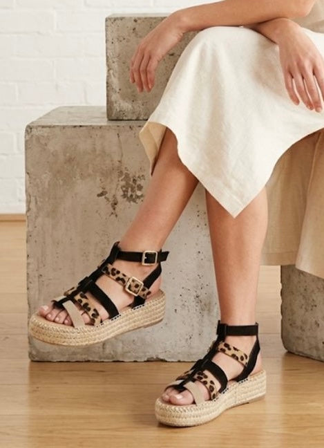 Leopard Gladiator Sandals