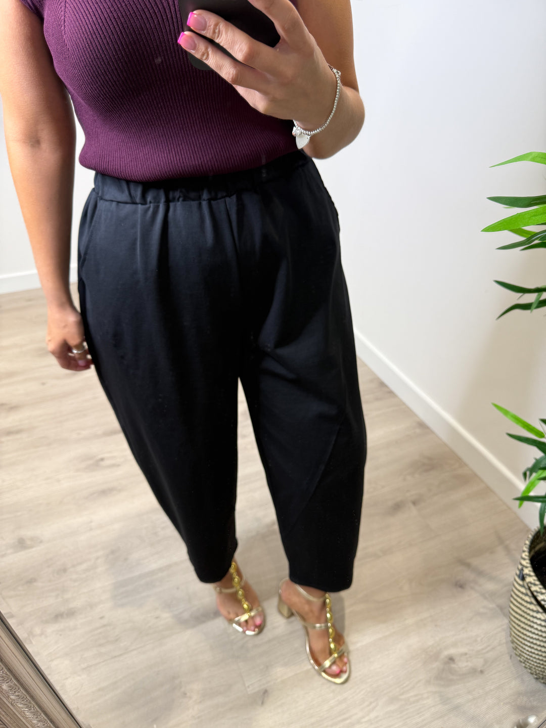 Francis Barrel Trousers - Black
