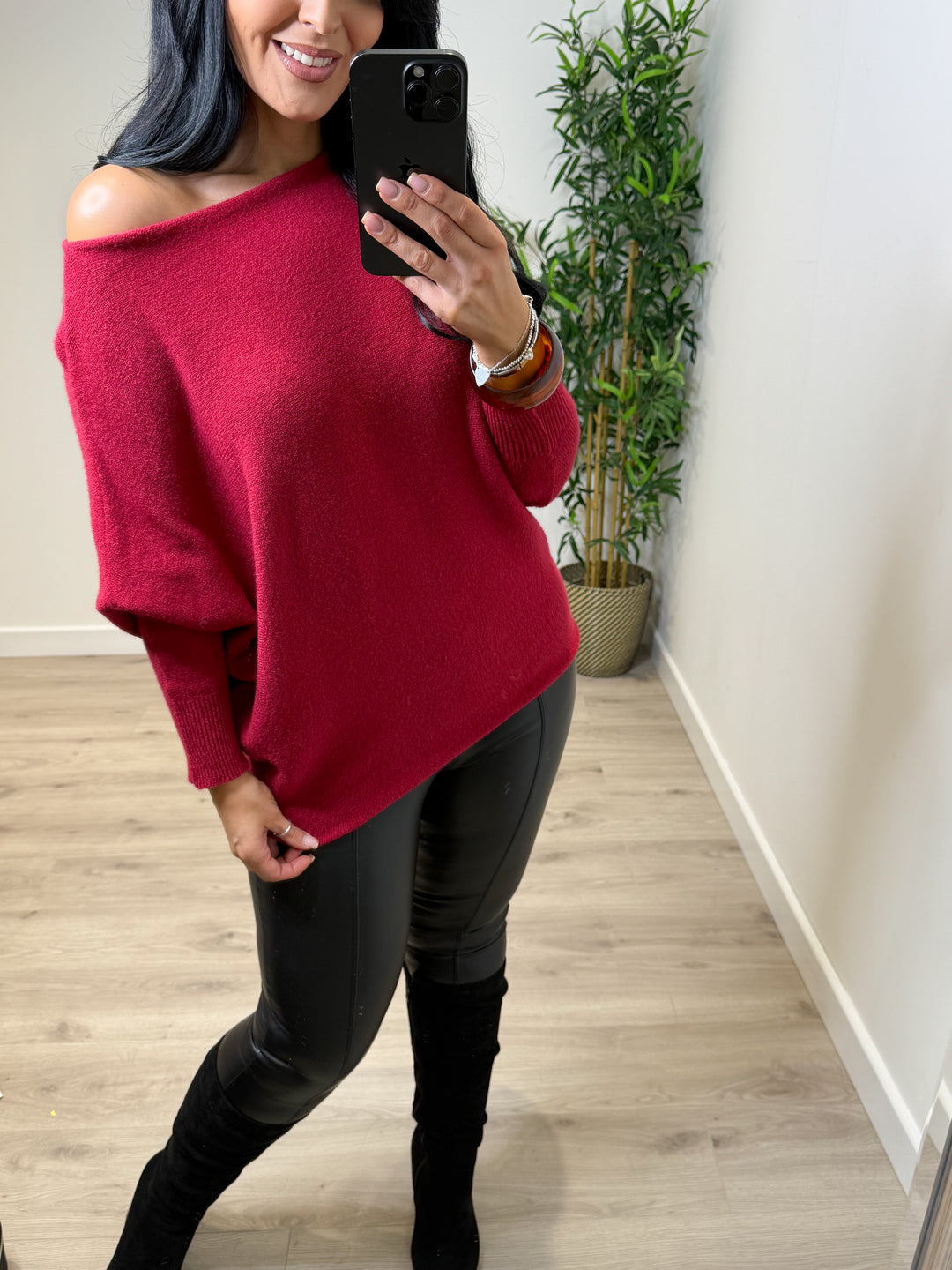 Maple Soft Knit Top - Red