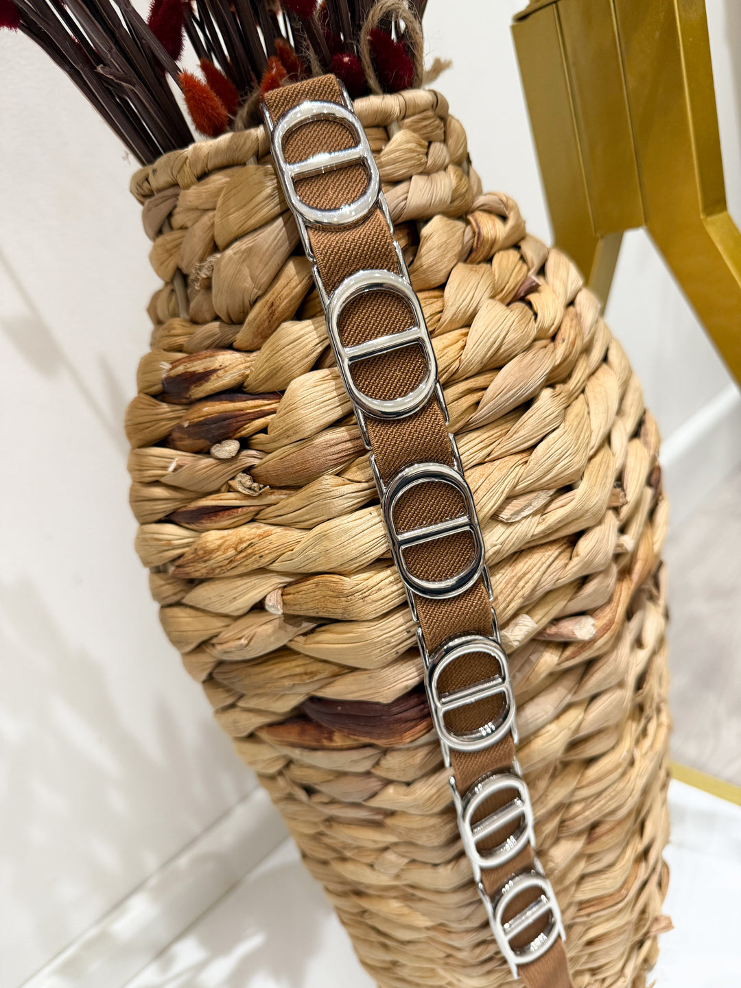 Elasticated Belt - Tan/Silver