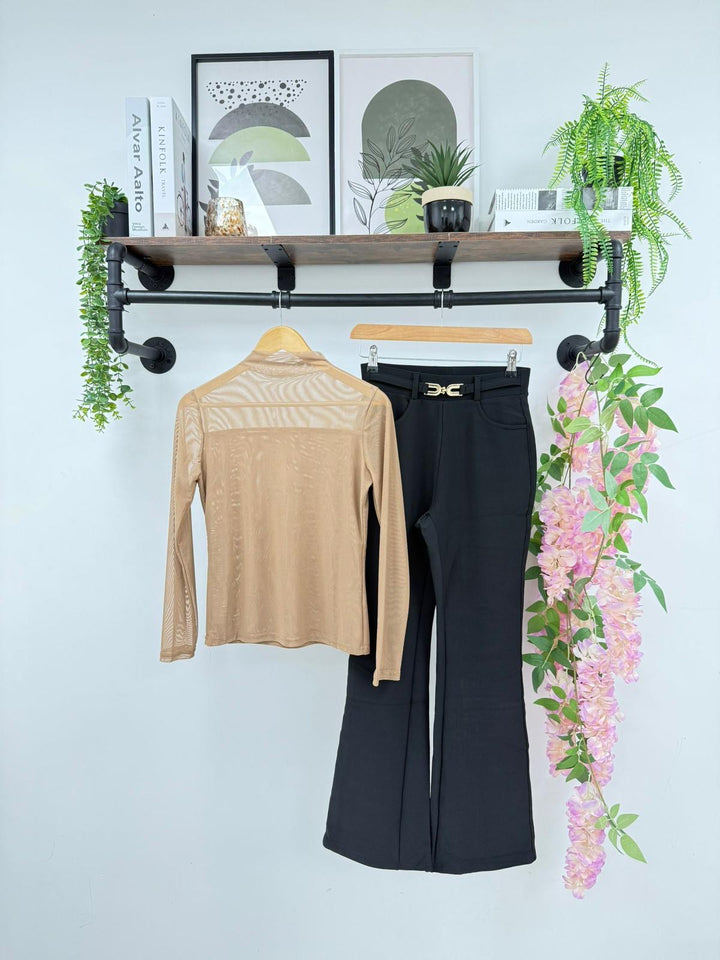 Flare Scuba Leggings - Black