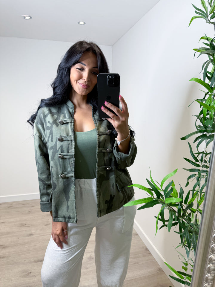 Military Camouflage Jacket - Khaki Green