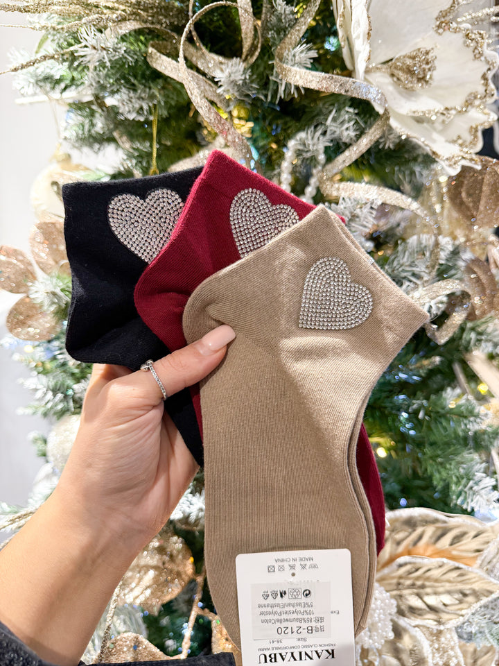 Heart Diamanté Socks