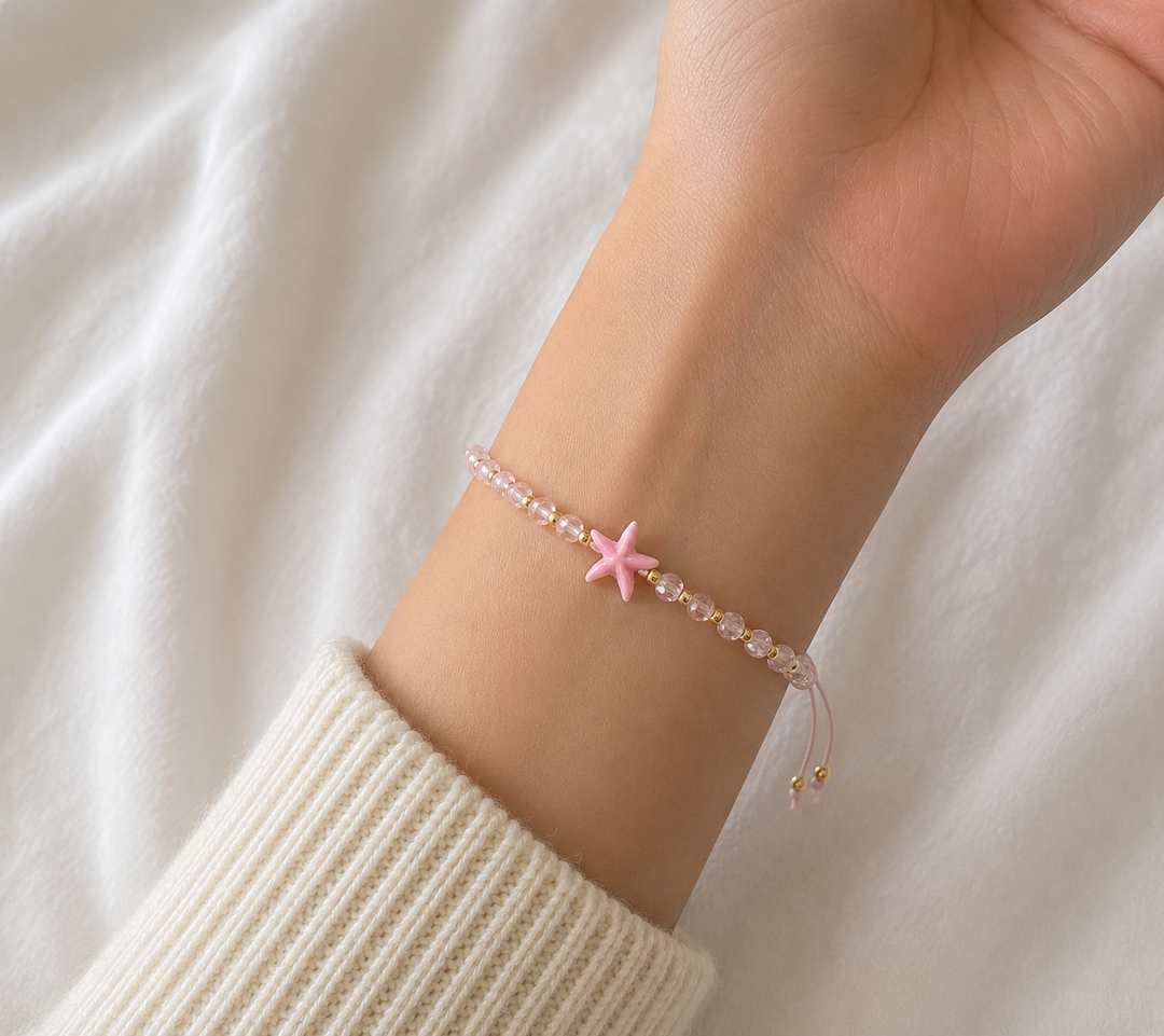 Starfish Beaded Bracelet - Pink