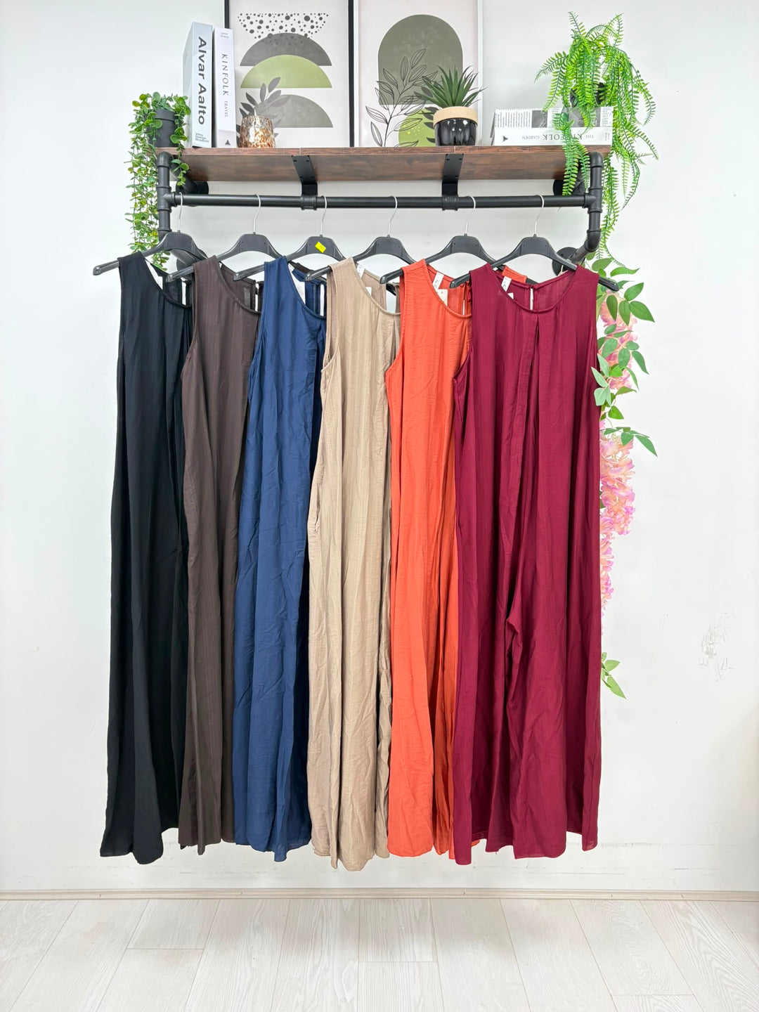 Wide Leg Button Jumpsuit - Khaki Green