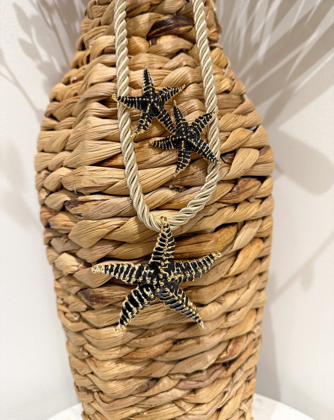 Starfish Necklace/Earrings Set - Black