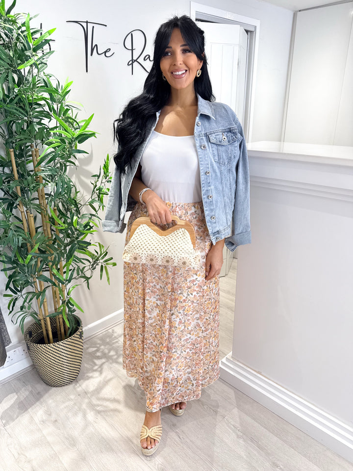 Floral Skirt - Orange