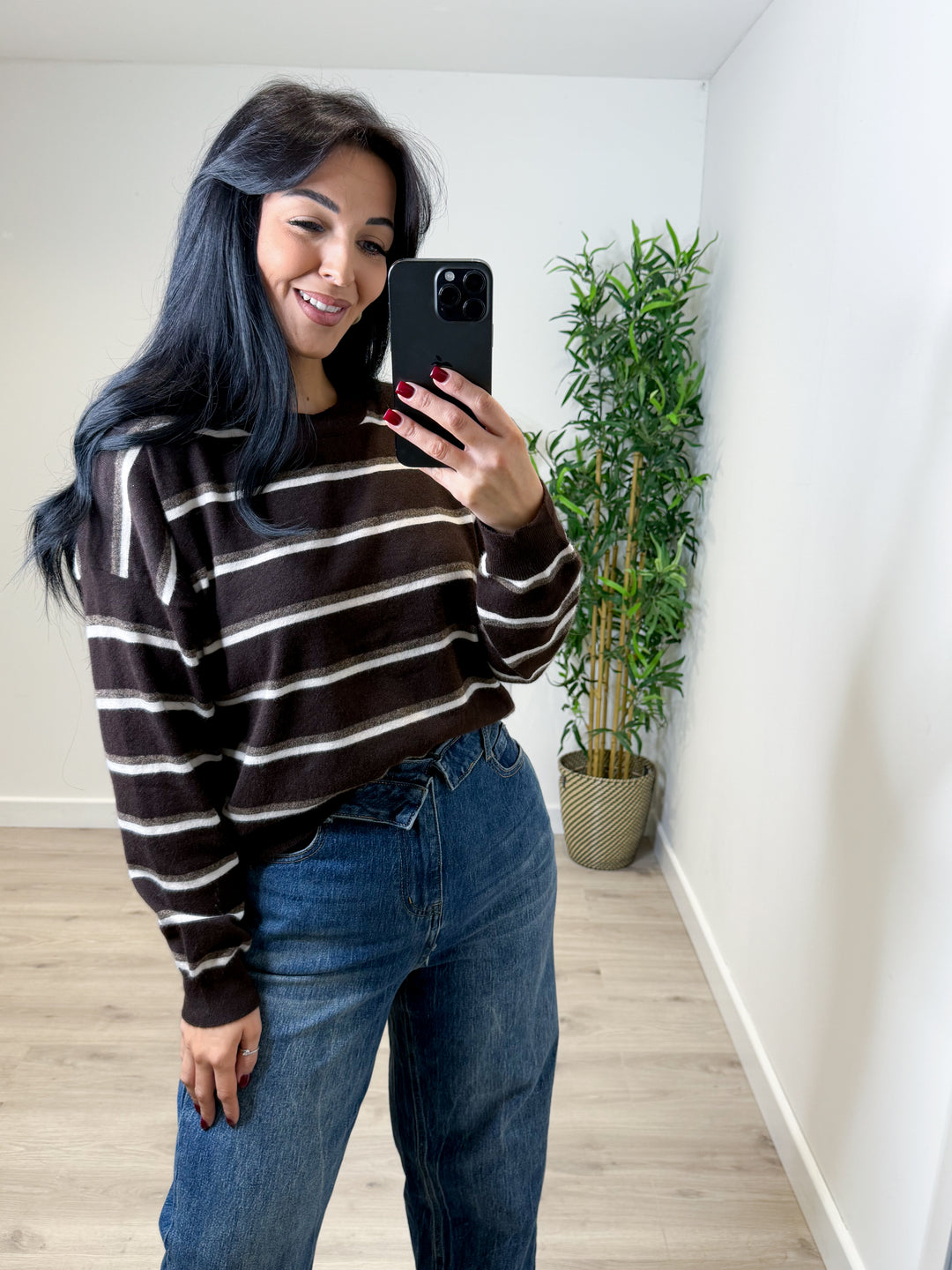 Stripe Soft Knit - Chocolate