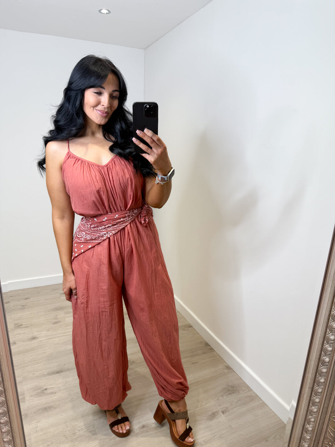 Bandanna Jumpsuit - Rust