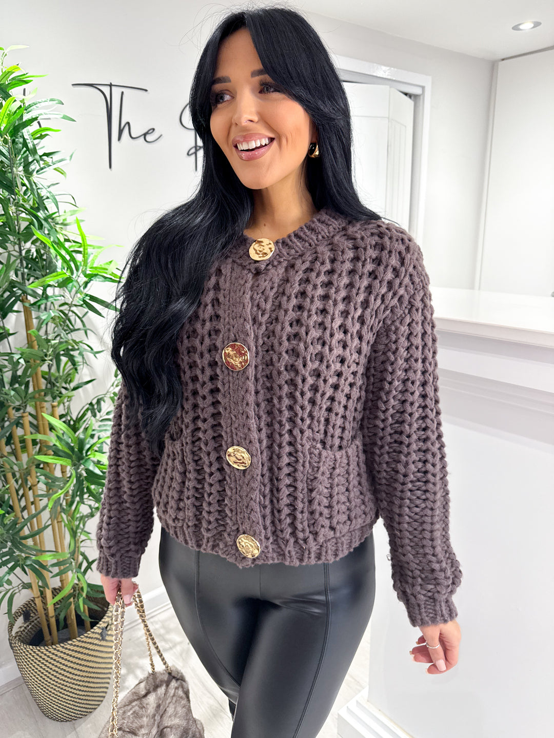 Mary Chunky Knit Top - Mocha