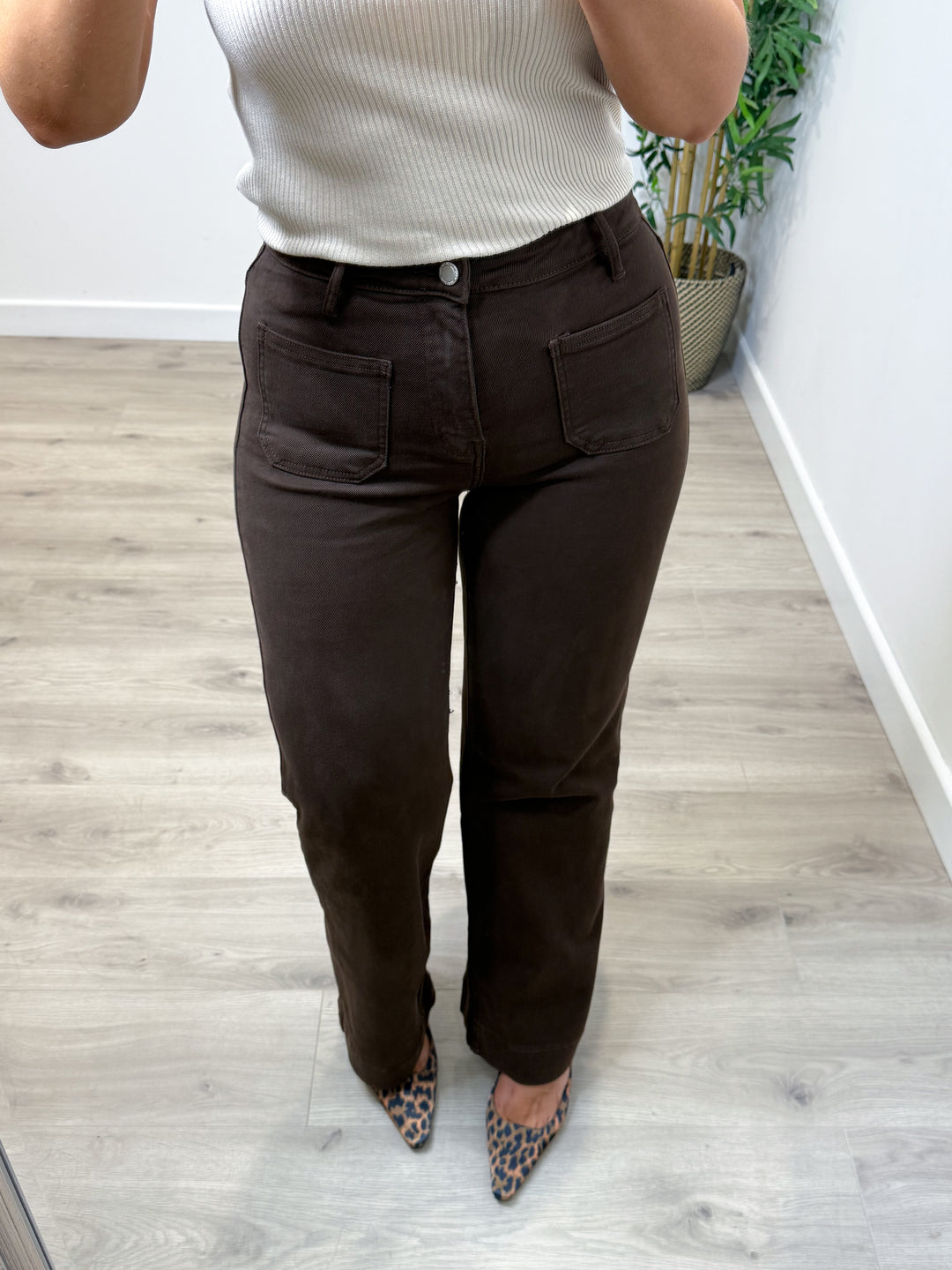 Chocolate Wide Leg Jeans