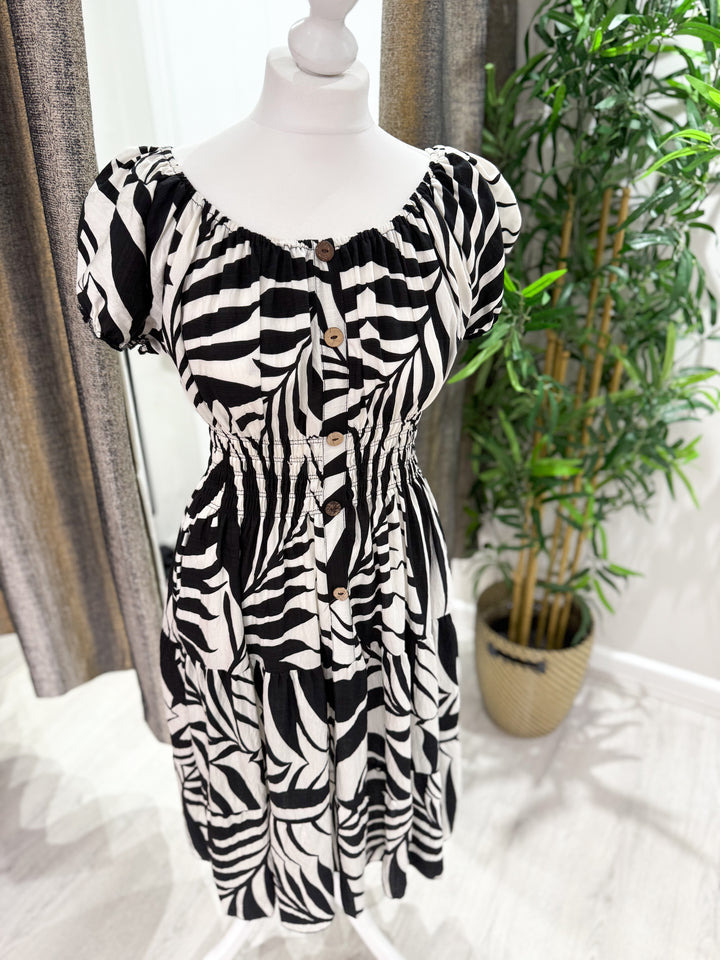 Monochrome Midi Dress