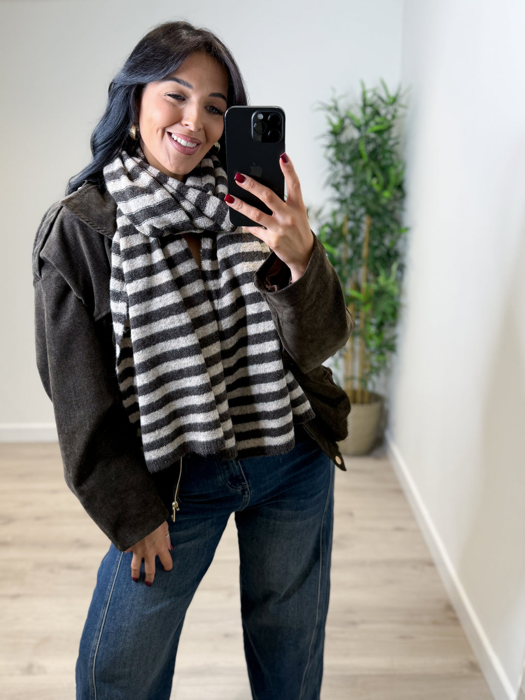 Stripe Scarf - Mocha/Chocolate