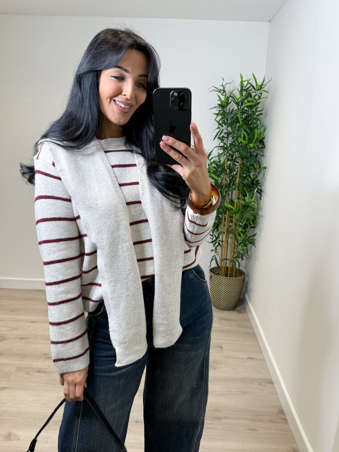 Sally Stripe Jumper - Red