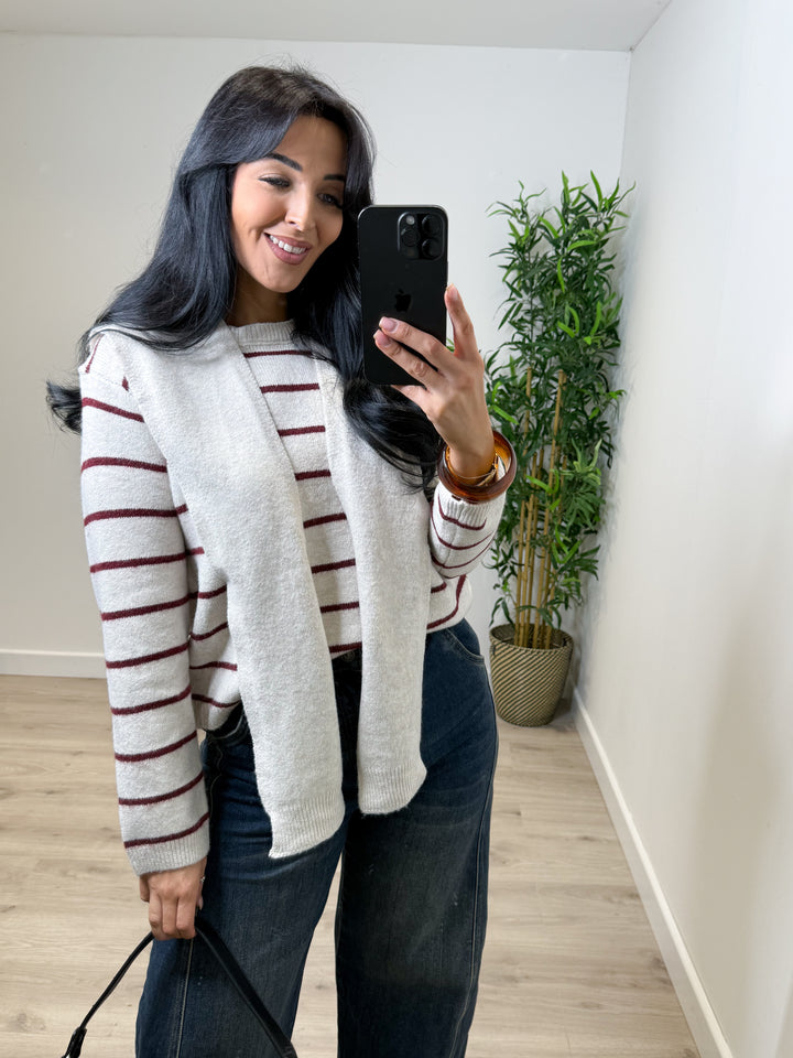 Sally Stripe Jumper - Red