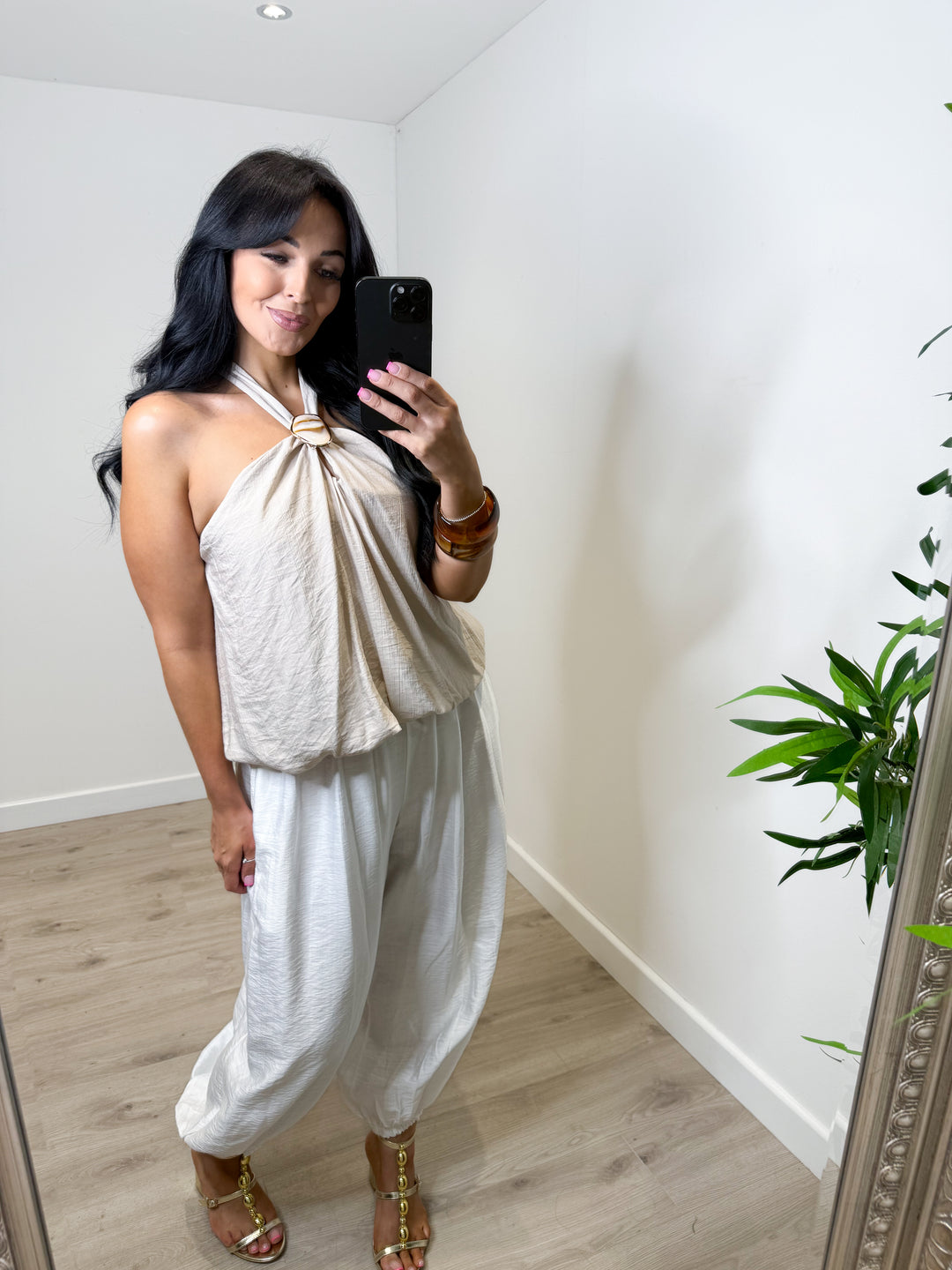 Halter Neck Top - Beige