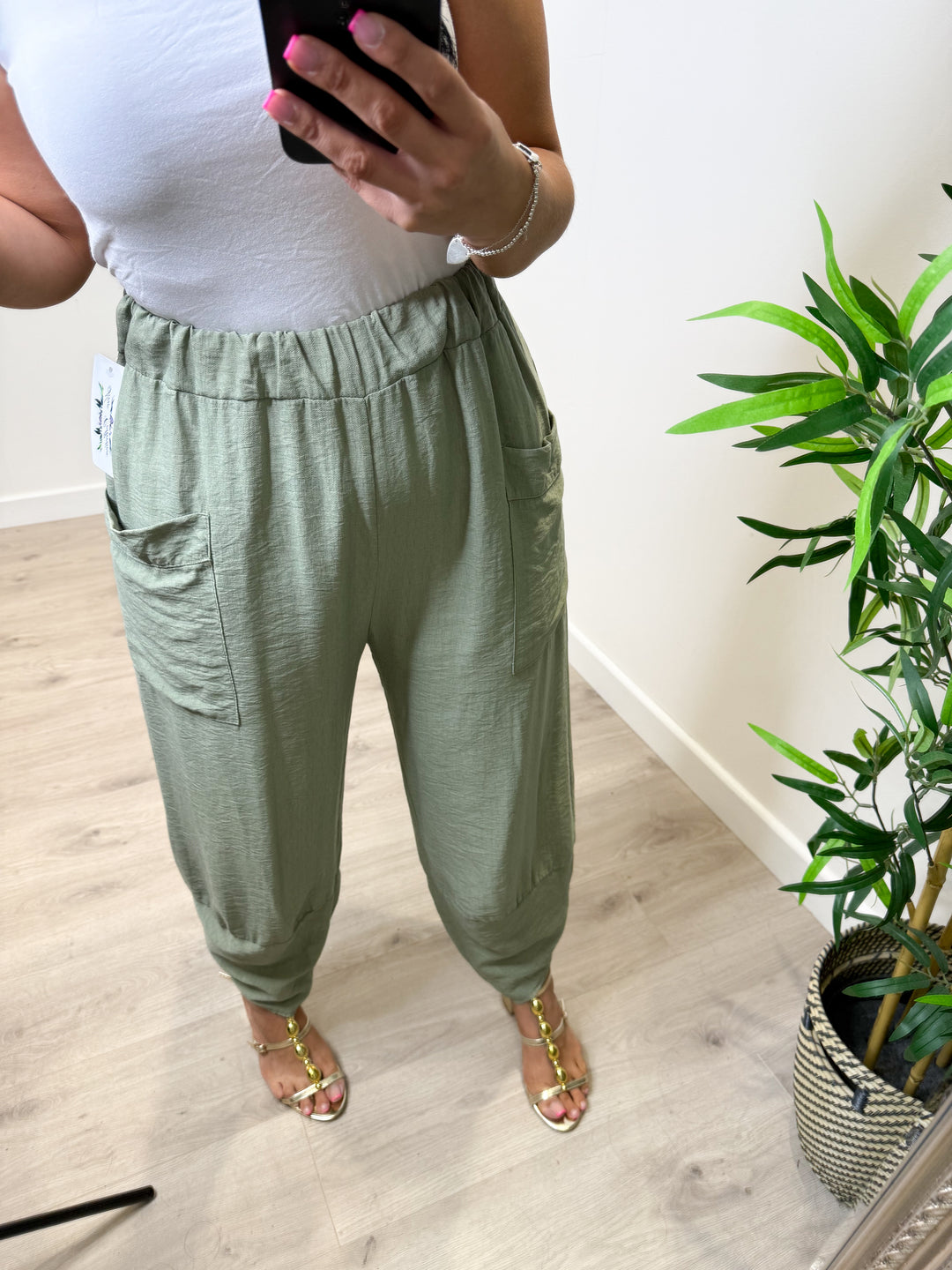 Candice Trousers - Khaki Green