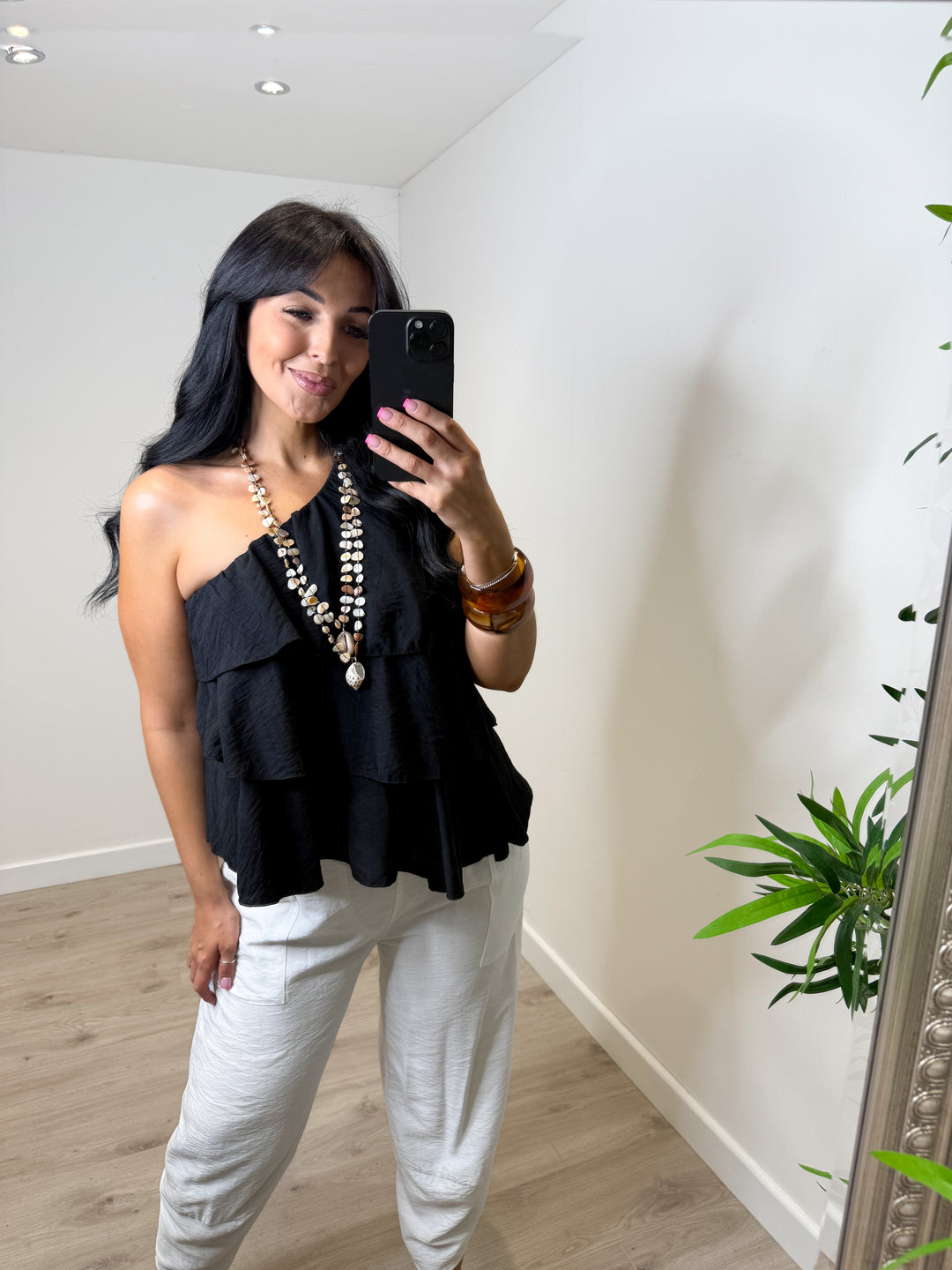 Ruffle Top - Black