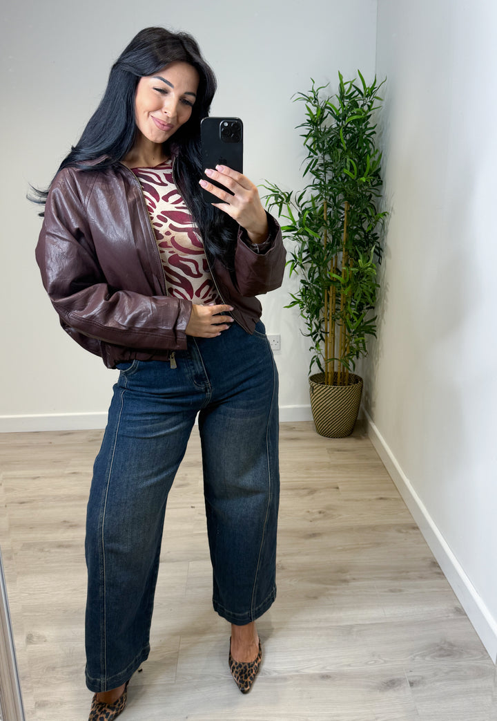 Harriet PU Jacket - Wine