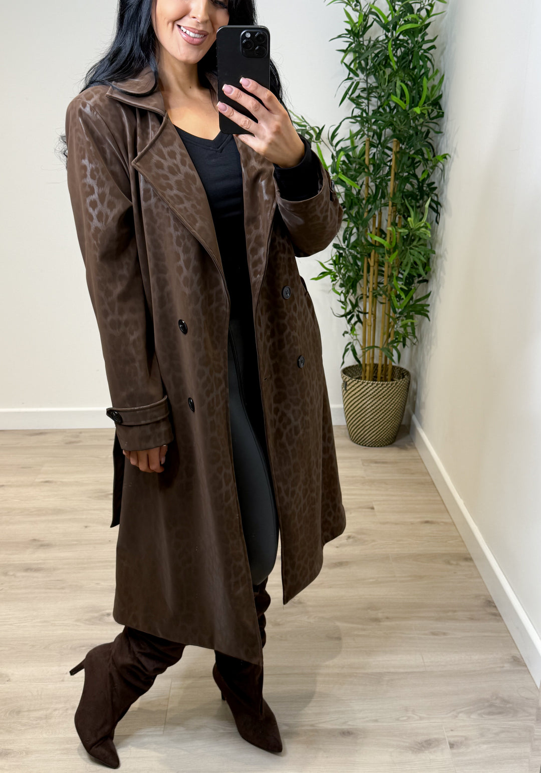Natalie Leopard Jacket - Chocolate
